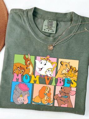 Retro Disney Mom Vibes Shirt, Duchess, Perdita, Mrs. Potts, Helen Parr